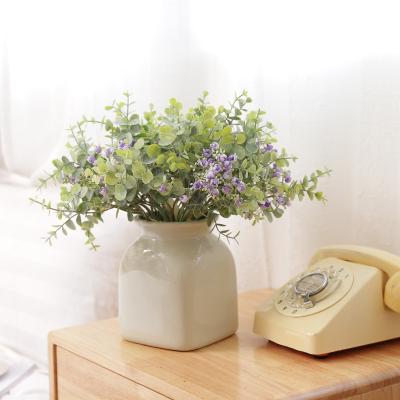 China Wholesale high quality artificial leaf gypsophila flower bouquet wedding party home decoration plant button for plants to live in for sale