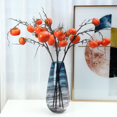 China Wedding high quality hot sale 6 head home decoration foam simulation fruit orange artificial persimmon for hotel wedding decoration for sale