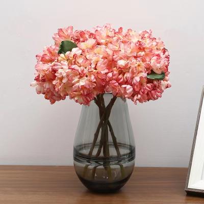 China Wedding Hot Selling Autumn Group Home Amazon Decotation Artificial Dried Flower And Plants Hydrangea For Holiday Decoration for sale