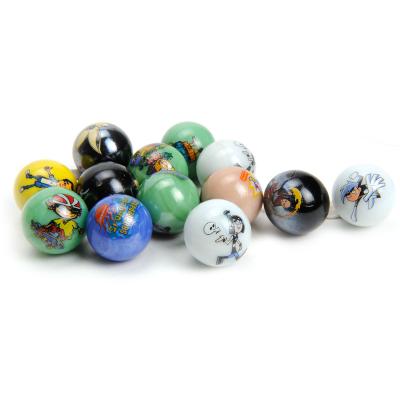 China Game shooter around toy glass marbles for kids playing printed marble ball for sale for sale