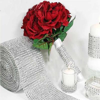 China Wholesale Diamond Mesh Wrap Roll Sparkle Rhinestone Wedding or Party Decoration Ribbon Crystals Rhinestone Bandage Roll for Wedding Cake Decoration for sale