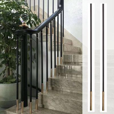 China OUYA modern powder coated wrought iron gold and black stair handrail balusters for sale