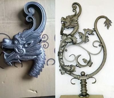 China OUYA Modern Ornamental Stair Piece Iron Casting Dragon Head Wrought Iron for sale