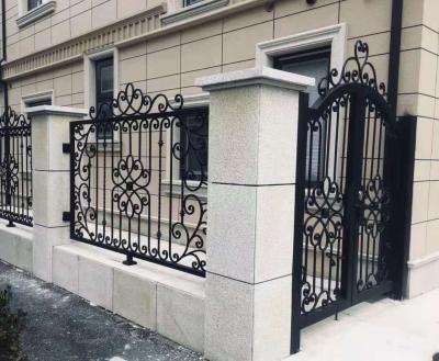 China OUYA Sustainable Ornamental Black High Quality Wrought Iron Door Design for sale