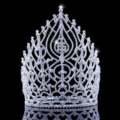 China Luxurious Crystal Pageant Party Pageant Beauty Awards Crown 21cm Tall Stage Show King Crown for sale