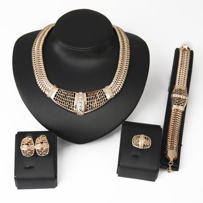 China ALLOY Four-Piece African Costume Statement Design Jewelry Set for sale