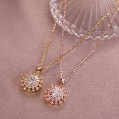 China CLASSIC Minimalist Chain Necklace Stainless Steel Crystal Pendant Necklace Jewelry for sale