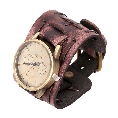 China Yiwu Factory Vintage Leather Punk Men's Leather Strap Handcrafted Women's Watch Strap for sale