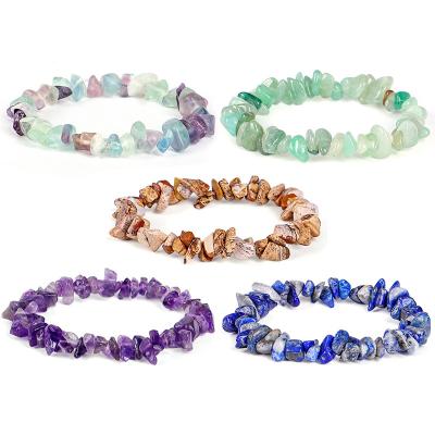 China Fashion Irregular Handmade Elastic Women Bracelet BOHEMIA Color Stone Natural Stone Bracelet for sale