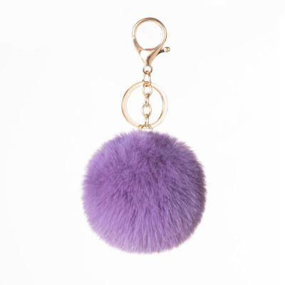 China Daily Wholesale Colorful 8cm Pompom Pom Pom Keychains Fur Keychain Girls Gifts for Bags Pendant for sale