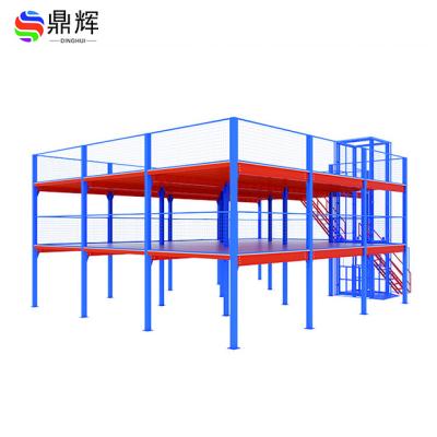 China Steel Customized Heavy Duty 2 Tier Industrial Warehouse Storage Iron Loft Racking for sale