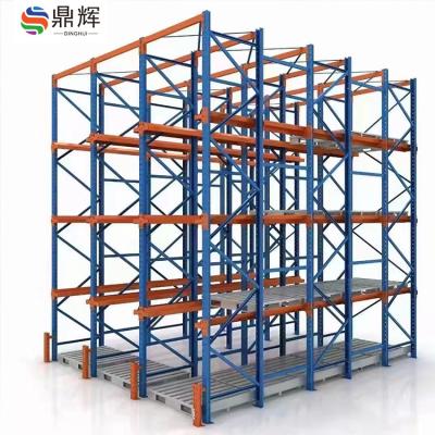 China Corrosion Protection Heavy Duty Steel Factory Warehouse Storage Rack Buries Slide Rail Roller Pallet Racking For Industrial for sale