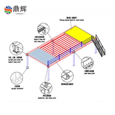 China Heavy Duty Adjustable Metal Loft Shelf Sandwich Platform DH-0012 for sale