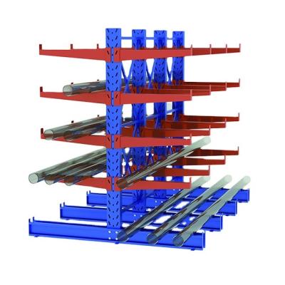 China Corrosion Protection Steel Pipe Storage Shelf Customized Warehouse Adjustable Cantilever Rack System DH-0015 for sale