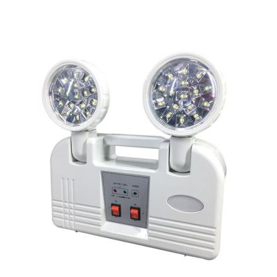 China Rechargeable Emergency Light Double Heads Spotlight Led Emergency Light Emergency Twinspot Time for sale