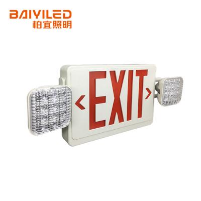 China Red Emergency Lighting LED Exit Sign Emergency Light Combo With Battery Holder for sale