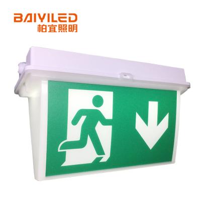 China Emergency Exit ABS Housing Middle East Market Saudi Arabia Green With CB Certificate Emergency Led Exit Sign Light for sale