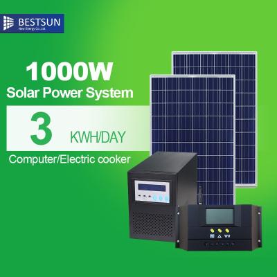 China BESTSUN 1000W Home Hybrid Solar Power Generating Systems Full Kit Solar Power Station for sale