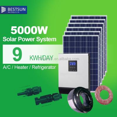 China 5kw full power full house solar power system /inverter/battery/controller solar panel solar panel system for sale