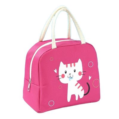 China Little Cartoon Picnic Lunch Bag Kids School Bags And Lunch Box Bag With Handle for sale