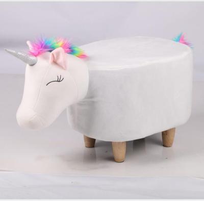 China Eco - Friendly Wooden Leg Ottoman , Animal Appearance Super Cute Animal Design Upholstered Stool For Kids for sale