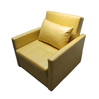 China Project Study Extendable Yellow Square Office Armrest Single Seat Noble Multifunctional Dual Function Sofa Bed for sale