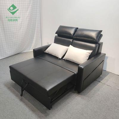 China Reclining PVC Leather Pull Out Sofa Bed Mechanism Metal Sofa With Bed for sale