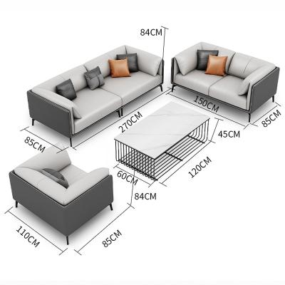 China Removable Cover Office Business Sofa Sets Custom Made High Quality Leisure Office Room Use Leather Sofa for sale