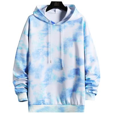 China Anti-Wrinkle Custom Embroidered Heavy Organic Men's Graphic Hoodies Pullover Cotton Tie Dye Cotton Tie Dye Men's Hoodies for sale