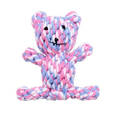 China Durable Dog Chew Toy Braided Rope Bear Toy Viable For Aggressive Chewers Teeth Cleaning for sale