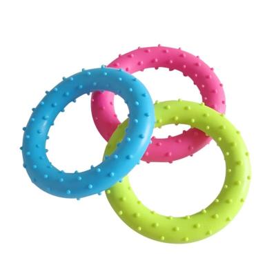 China Sustainable Wholesale Hard Multicolor Dog Chew Toy Training Rings Puller Dog Toys for sale