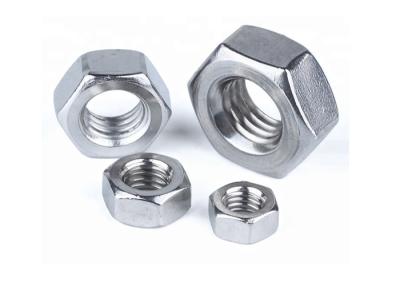 China Carbon Steel Cable End Fittings Yellow Zinc Plated Surface Treatment Hex Nuts for sale