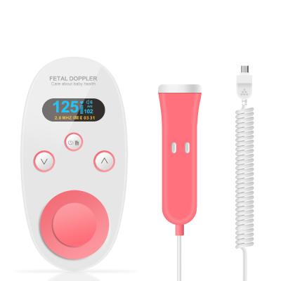 China Home Clinic Fetal Doppler Hospital Upgraded 3.0MHz Ultrasound Baby Heart Detector Handsome Fetal Heart Monitor for sale