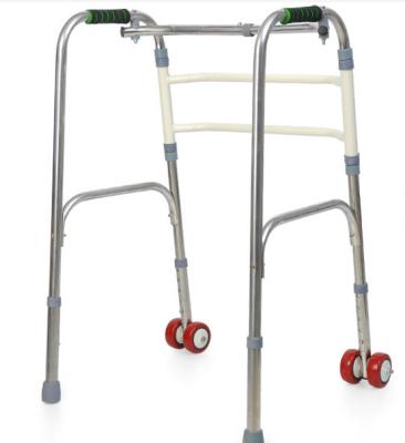 China High Quality Durable Sticker Adjustable Folding Walker Stainless Steel Walking Aid for Elderly Quadrupeds Crutches for sale