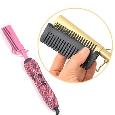 China Amazon Hair Straightener Home Custom Wig Brush Iron Straightening Electric Hot Comb for sale