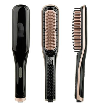 China 360Â ° Spinning Rope with Hanging Loop Multifunctional Brass Beard Straightener Brush Comb for Man Electric Premium Passionate Black Beard Straightener 2020 Made in PPC for sale