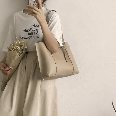 China Fashion wholesale ladies bag pu leather work tote bags for women white shoulder bag female handbag for sale