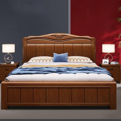 China Durable Wholesale Storage Bed Queen Size King Double Wood Bed Wood Frame for sale