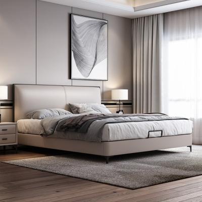 China Durable Bedroom Furniture Custom Size Modern Luxury Wooden Bed Frame King Storage Wooden Style Bed for sale