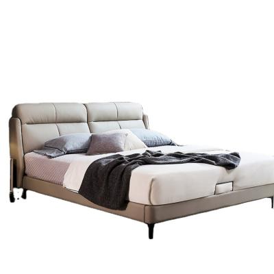 China Convertible Italian Soft Bed Fabric King Size Wood Luxury Modern Leather Bed for sale