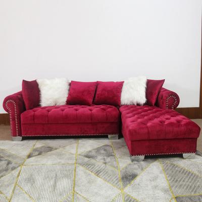 China Other Modern Living Room Sofa Tufted Modular Furniture Fashion Flannel Fabric Upholstery Sofa for sale