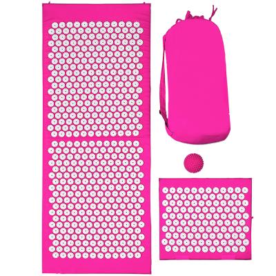 China Massager Acupressure Mats and Pillow Mata Set Natural Canvas Mitt Kissen Akupresury Shakti Massage Spike Mat Set Akupressurmatte for sale