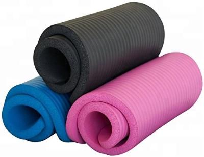 China Assets; anti-skid; Non-Toxic Eco Friendly Blue NBR Yoga Mat 13mm15mm High Density Fitness And Exercise Mat With Carry Straps Exercise Mat Workout for sale