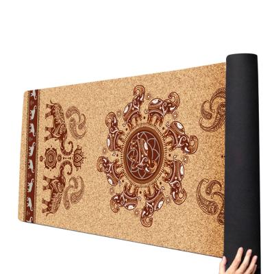 China Eco Friendly Rubber+cork Custom Print Natural Cork And Rubber Yoga Mat for sale