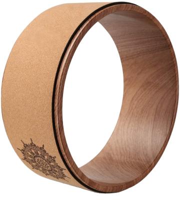 China Assets; Customized Copy Non-Toxic Eco-Friendly Cork Yoga Wheel Balance Flexibility And Yoga Training For Woman Fitness Stretching Wheel for sale