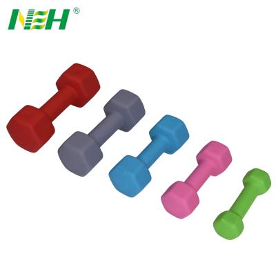 China Different Weight 1Lb-20 Lb 10kg Neoprene Hex Dumbbell Set Colorful Hex Weight Lifting Fixed Fitness Non-Slip Dumbbell Material Wholesale for sale