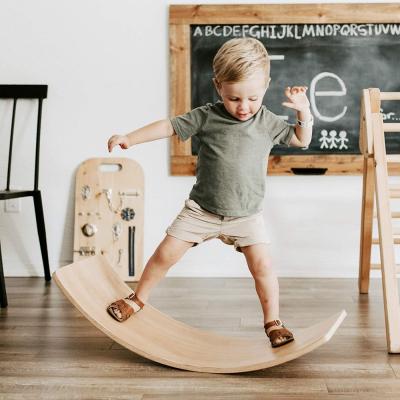 China Wholesale Kids Learning Toy For Body Shaping Balance Board With Wool Felt Open Kids Learning Toy For Body Shaping Wood Balance Board Curvy Kid Waist for sale