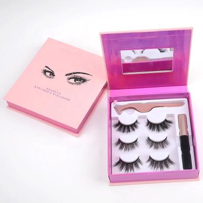 China New Magnetic Long Lasting Natural Mink Eyelashes 3D False Lashes Own Logo Personalized Box for sale