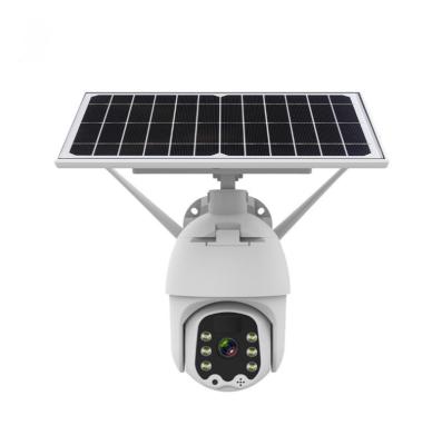 China Outdoor Full HD 1080P PTZ Dome PAN-TILT Solar Color Cam Night Vision CCTV Security Wireless IP 4G Camera with Solar Panel for sale