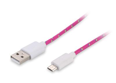 China High Density PVC Nylon Woven Net Mini USB Cable Printing Logo for sale